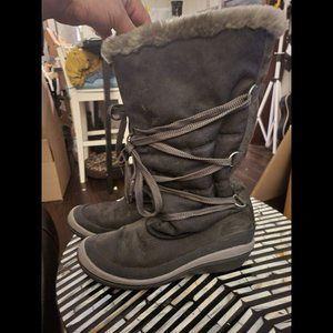 Timberland Faux Fur Womens Long Suede Snow Boots 7.5  Knee High